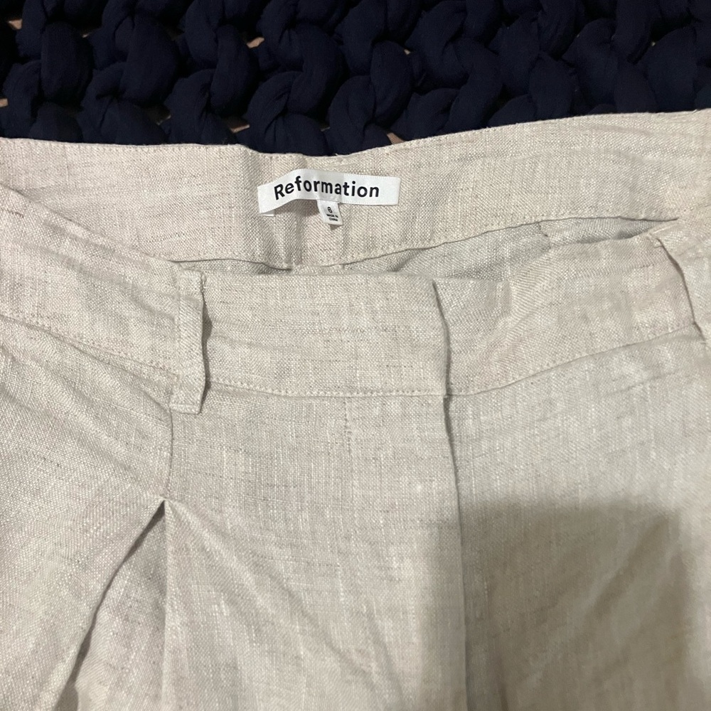 Reformation Cream Wide-Leg Linen Pants - Picture 2 of 4